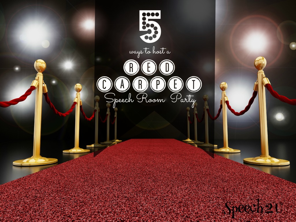 Red carpet at night with flashlights