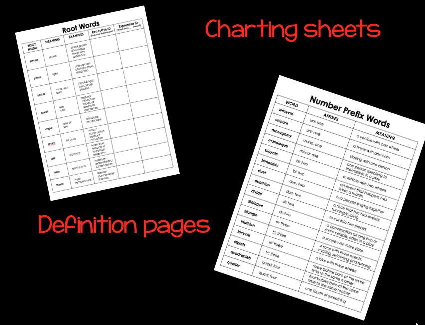 prefix, suffixes and root words