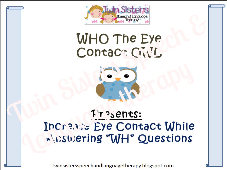 Teaching the Social Skill of Eye Contact to Children: Twin Sisters Speech & Language Therapy Guest Post