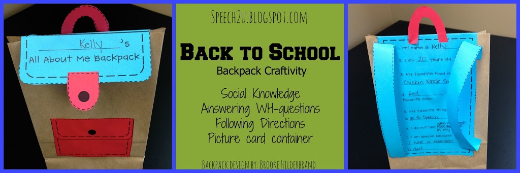 Back to School Get to Know you Backpacks: A fantastic purchased craftivity