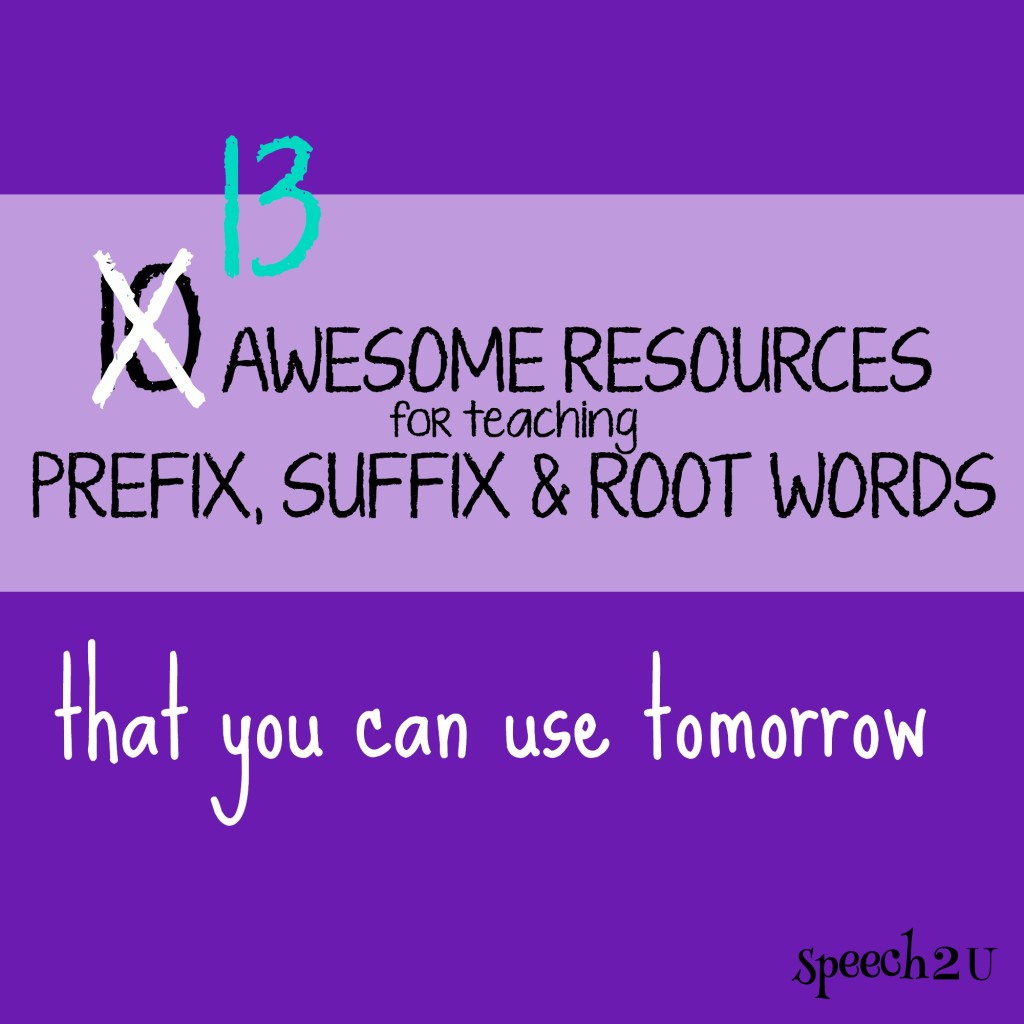 Prefix, Suffix and Root Word Resources