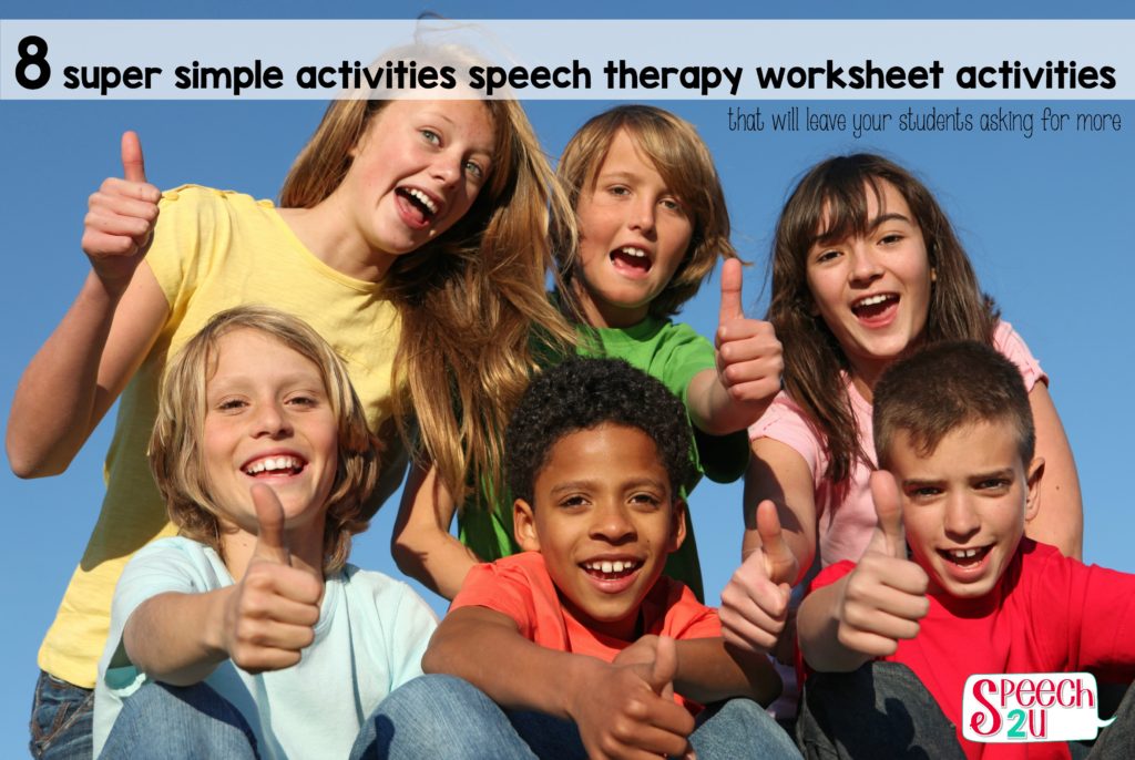 Super Simple Speech Therapy Worksheet Activities